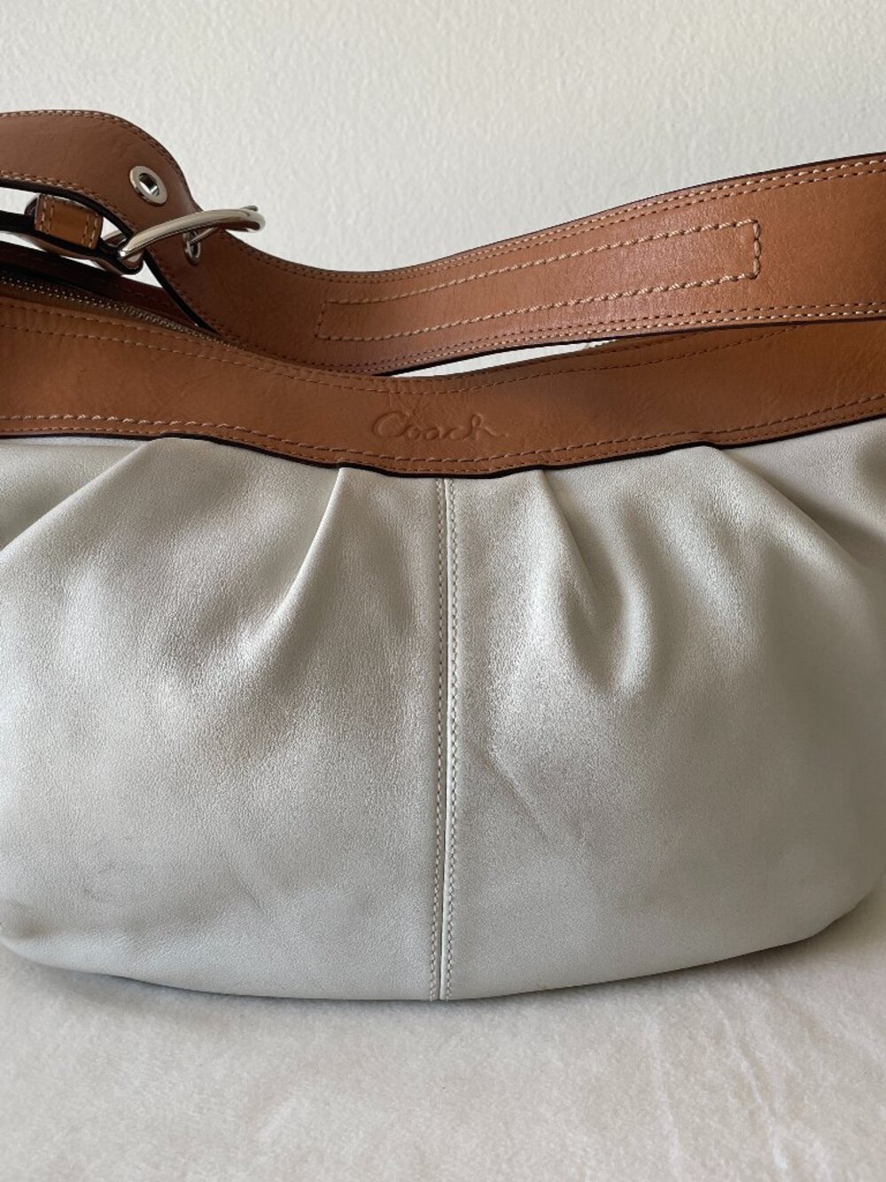 Coach White Leather Soho Hobo Shoulder Bag